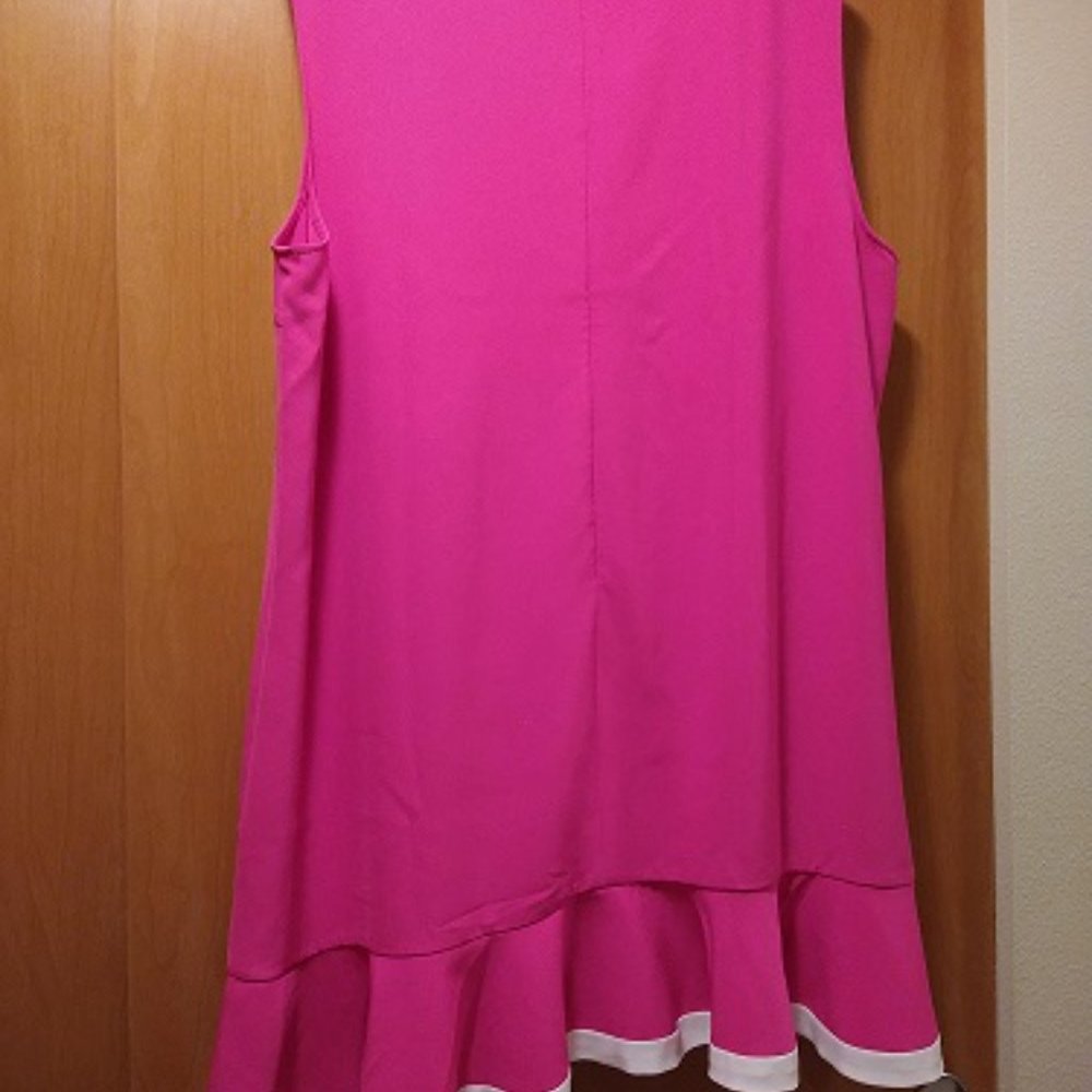 Victoria Beckham Pink Ruffle Dress 3x 24 26 - Picture 4 of 5